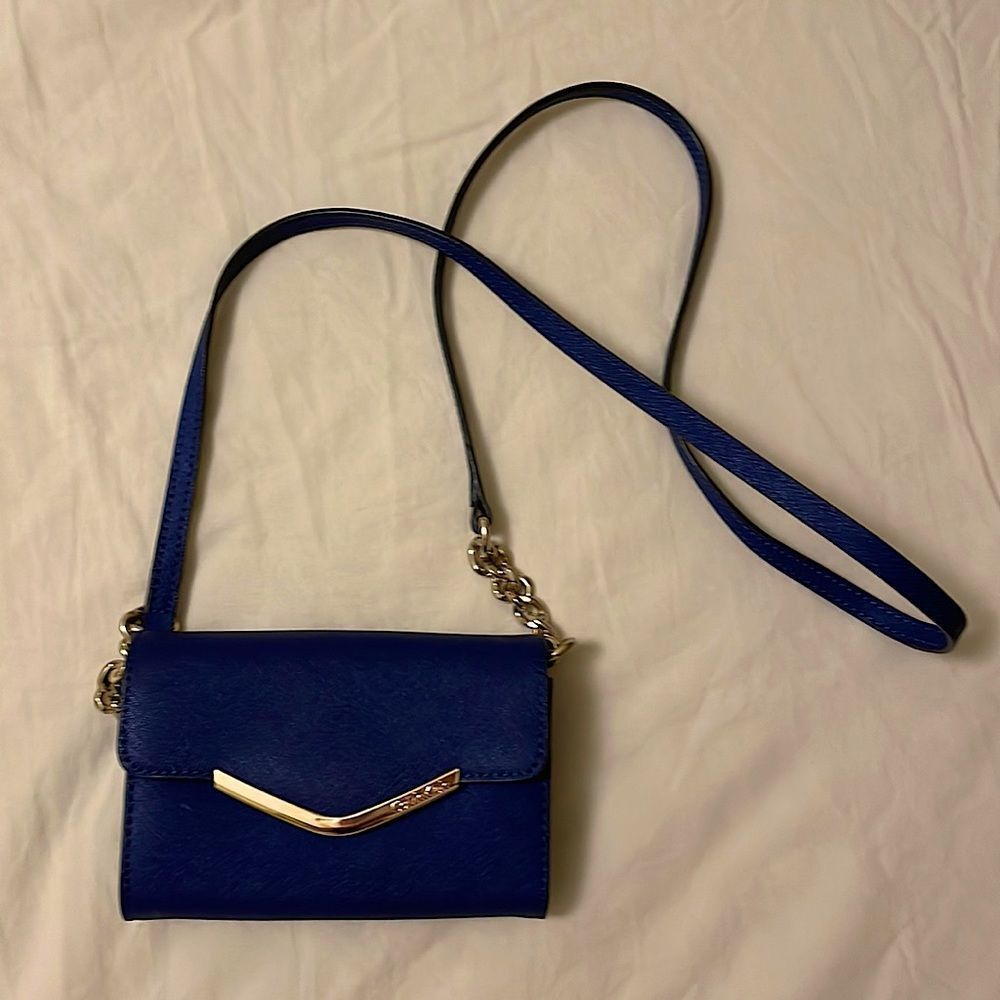 Calvin Klein blue wallet crossbody bag